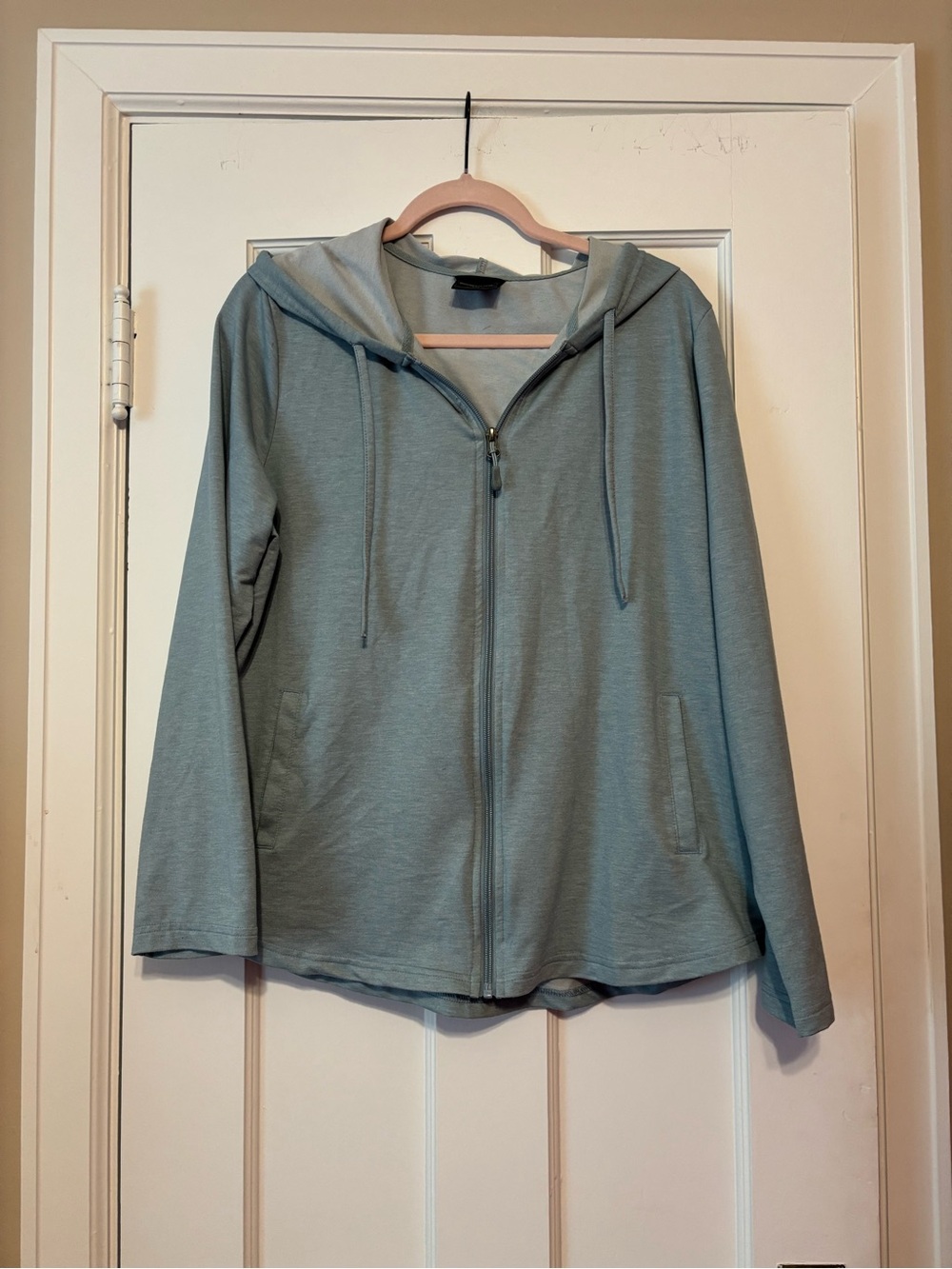 Womens Light Blue Zip-Up Hooded Jacket - 32 degrees cool size XL